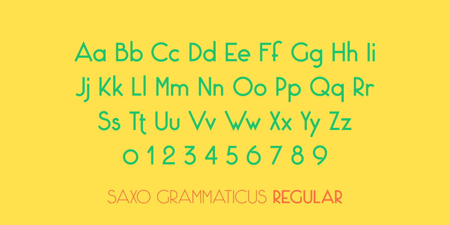 Przykład czcionki Saxo Grammaticus Regular